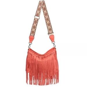Jen & Co. fringe sueded guitar strap bag